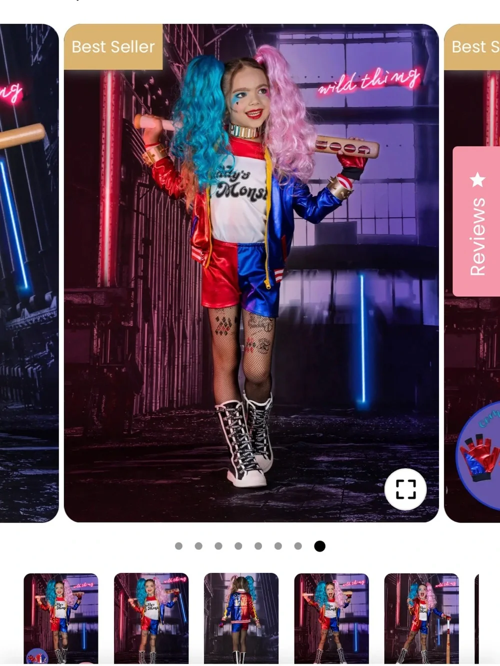Harley Quinn Red & Blue 'Daddy's Lil Monster' Three-Piece Costume Set